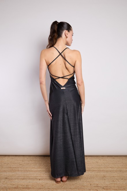 ABITO LUNGO LUREX NERO