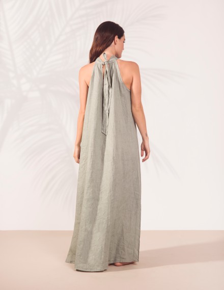 ABITO LUNGO SCOLLO AMERICANA LINO