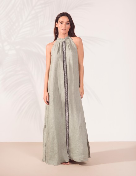 ABITO LUNGO SCOLLO AMERICANA LINO