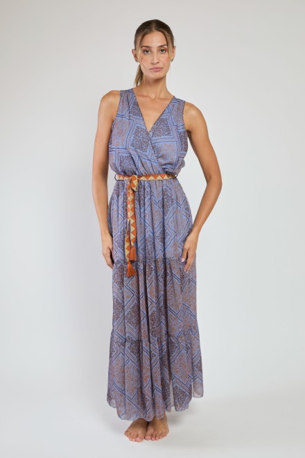 ABITO LUNGO SMANICATO CON CINTURA CORDOBA DENIM