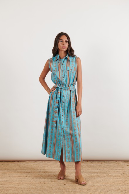 ABITO LUNGO SMANICATO GRECA CIOCCOLATO