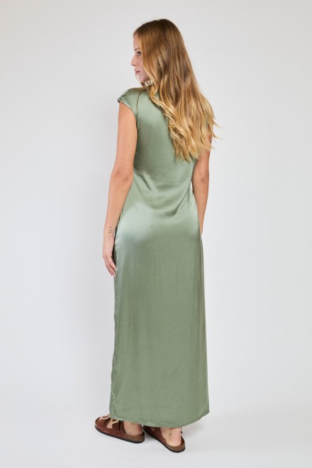 ABITO LUNGO SMANICATO SATIN MILITARE
