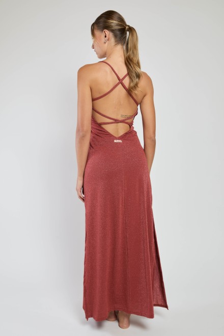 ABITO LUNGO SPACCHI LUREX COCCIO