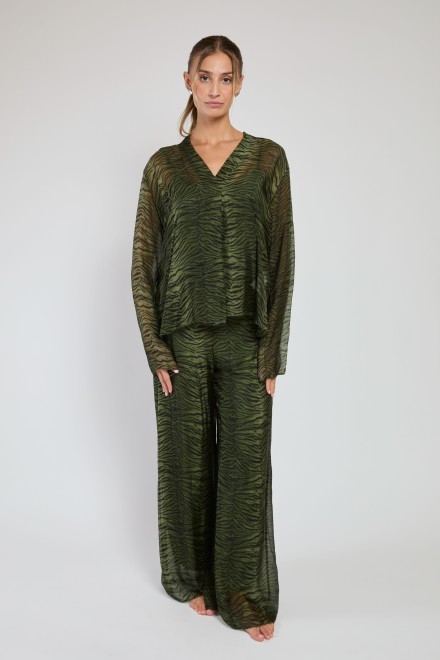 BLUSA ANIMALIER VERDE