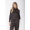 BLUSA COLLO ALTO SATIN MOKA