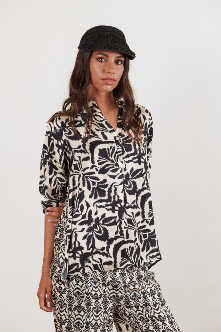 BLUSA DAMASCO NERO
