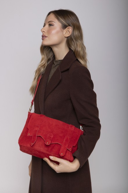 BORSA CAMOSCIO ROSSO