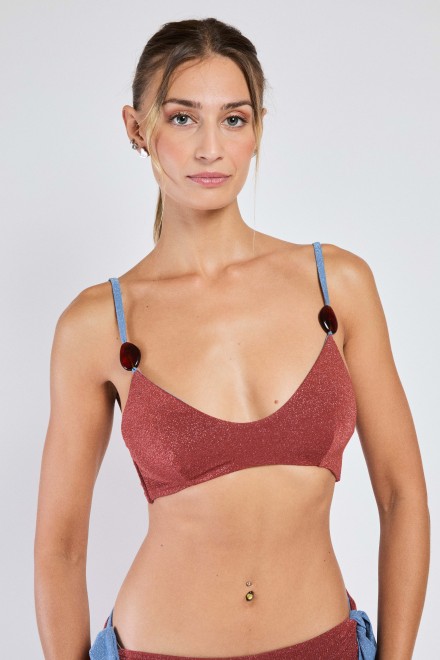 BRASSIERE LUREX DENIM-COCCIO