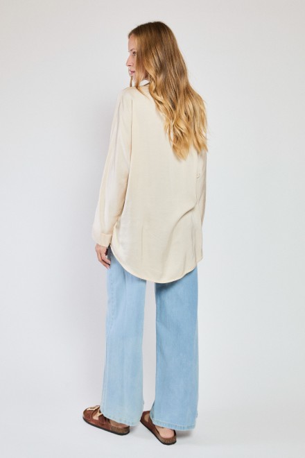 CAMICIA COREANA SATIN VANIGLIA