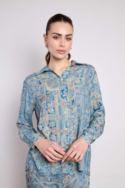 CAMICIA FOULARD BLU