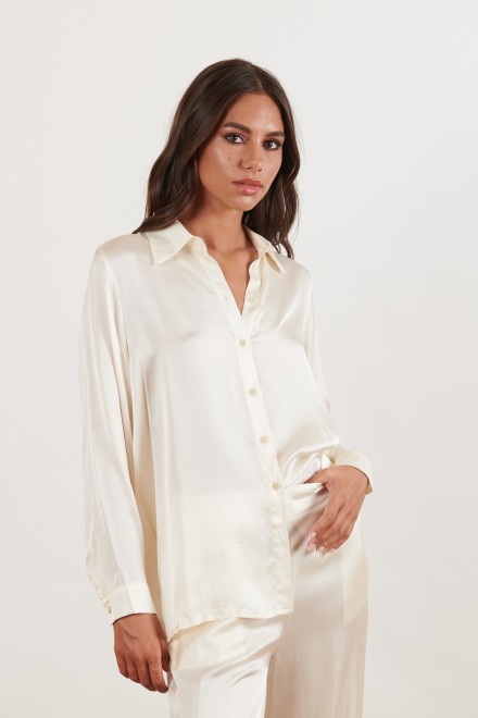 CAMICIA RASO AVORIO