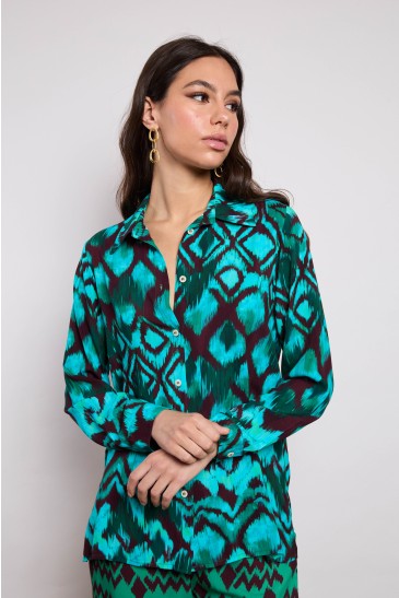 CAMICIA ROMBO VERDE-CELESTE