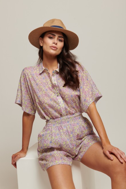 CAMICIA SCATOLINA BON TON VIOLA