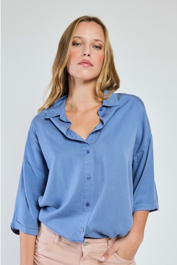CAMICIA SCATOLINA TENCELL DENIM