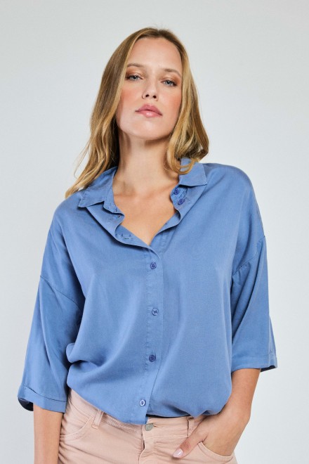 CAMICIA SCATOLINA TENCELL DENIM