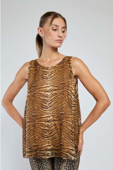 CANOTTA ANIMALIER NATURALE