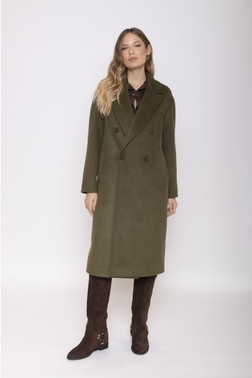 CAPPOTTO LUNGO DOPPIO PETTO MILITARE