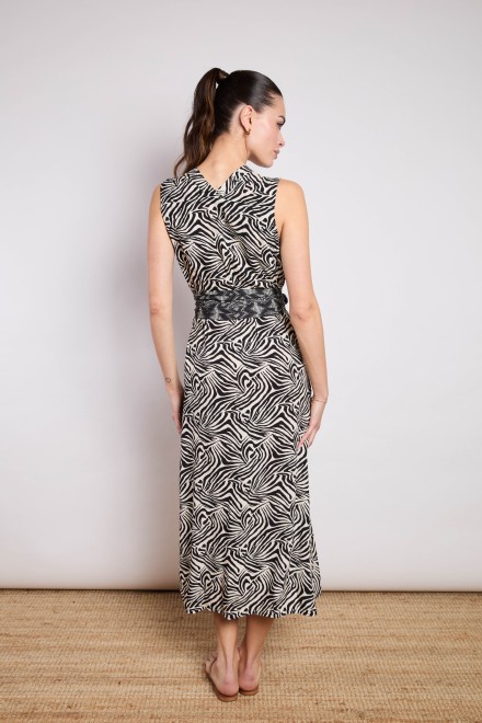 CHEMISIER MIDI ANIMALIER NERO