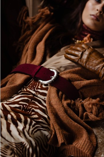 CINTURA ALTA CAMOSCIO BORDEAUX