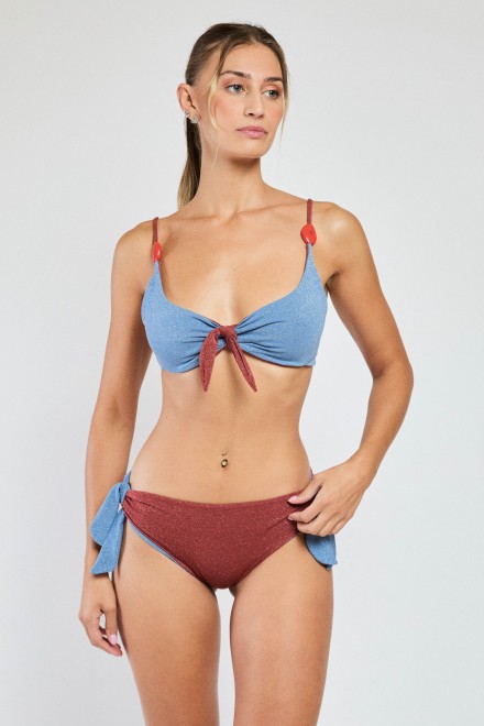 FERRETTO FIOCCO LUREX DENIM-COCCIO