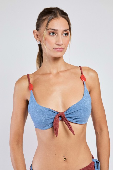FERRETTO FIOCCO LUREX DENIM-COCCIO