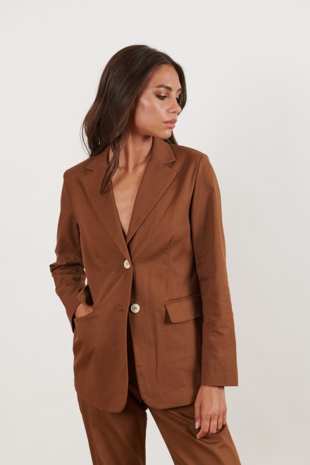 GIACCA GABARDINE TABACCO
