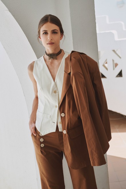 GIACCA GABARDINE TABACCO