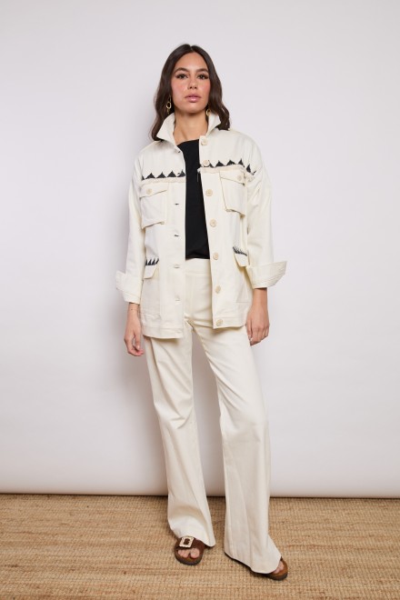 GIACCA PASSAMANERIA GABARDINE LATTE