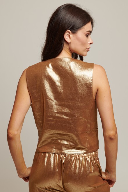 GILET LINO SPALMATO ORO