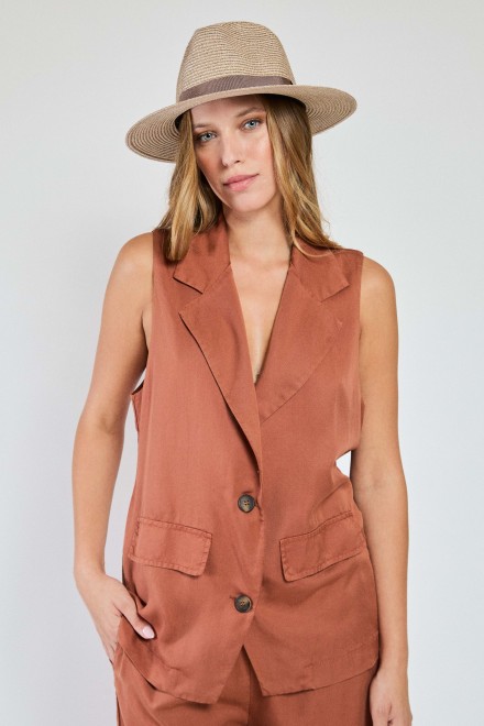 GILET TENCELL CIOCCOLATO