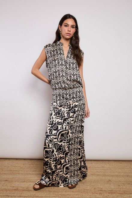 GONNA A PORTAFOGLIO DAMASCO NERO