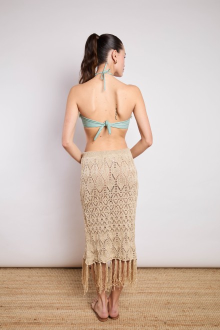 GONNA-MINI ABITO IN MAGLIA ORO