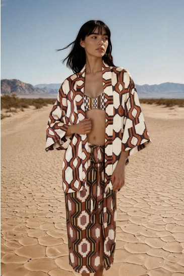 KIMONO ETNICO BISCOTTO