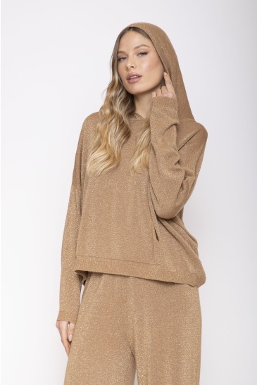 MAGLIA CAPPUCCIO LUREX ORO