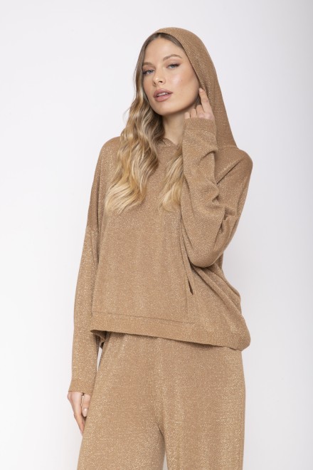 MAGLIA CAPPUCCIO LUREX ORO