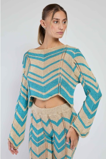 MAGLIA CHEVRON MARBELLA OTTANIO-ORO