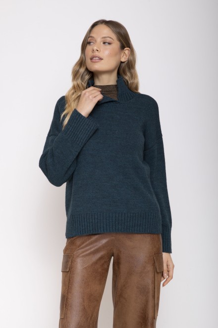 MAGLIA COLLO ALTO APERTO TRICOT OTTANIO