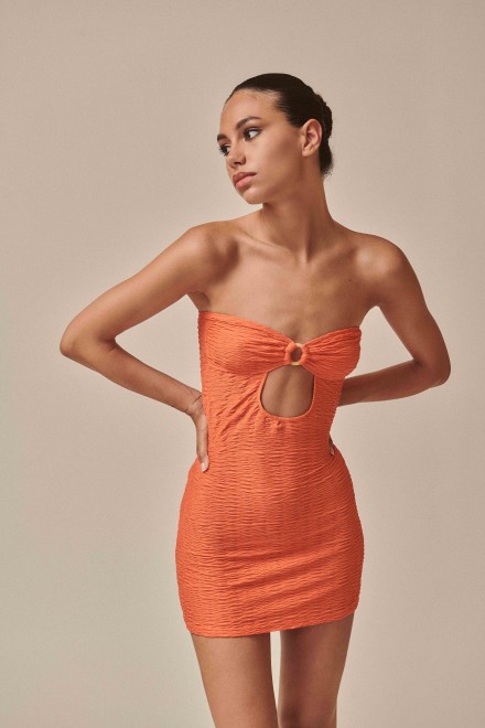 MINIABITO FASCIA ANELLO WAVES CORALLO