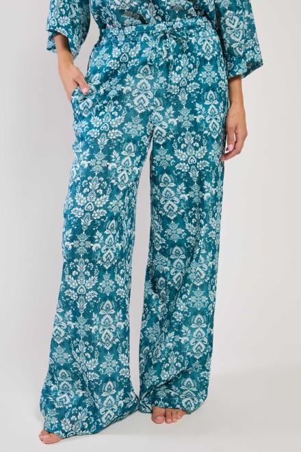 PANTALONE A PALAZZO BON TON PETROLIO