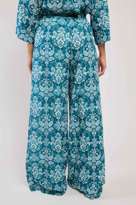PANTALONE A PALAZZO BON TON PETROLIO