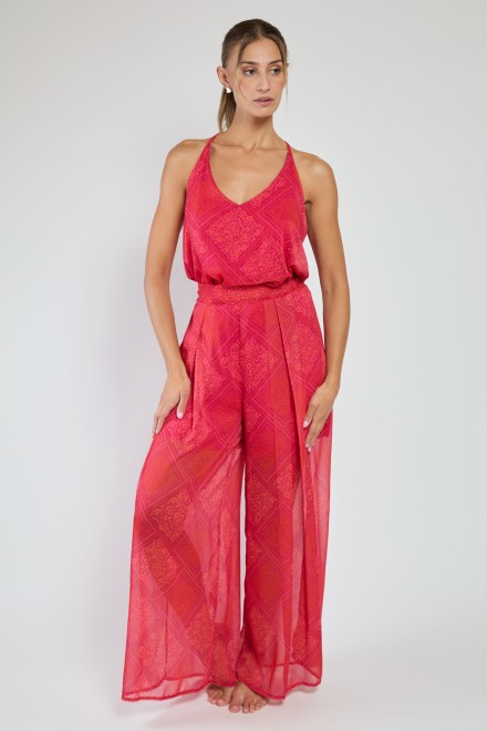 PANTALONE A PALAZZO CORDOBA FUXIA