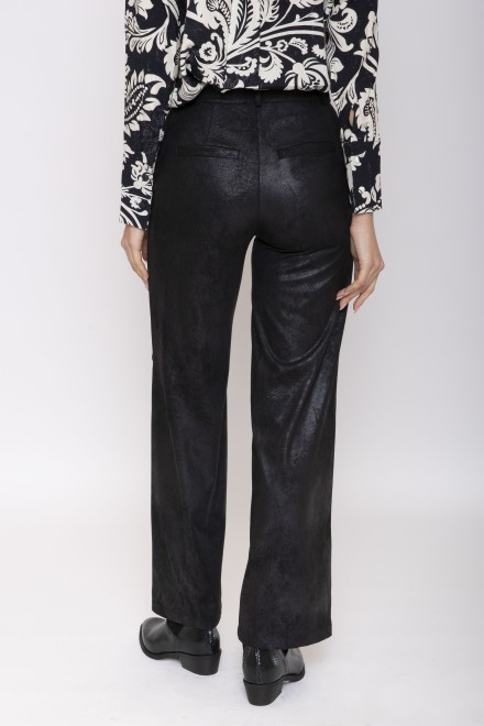 PANTALONE A PALAZZO SUEDE NERO