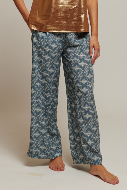 PANTALONE ANIMALIER DENIM