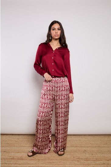 PANTALONE DAMASCO ROSSO