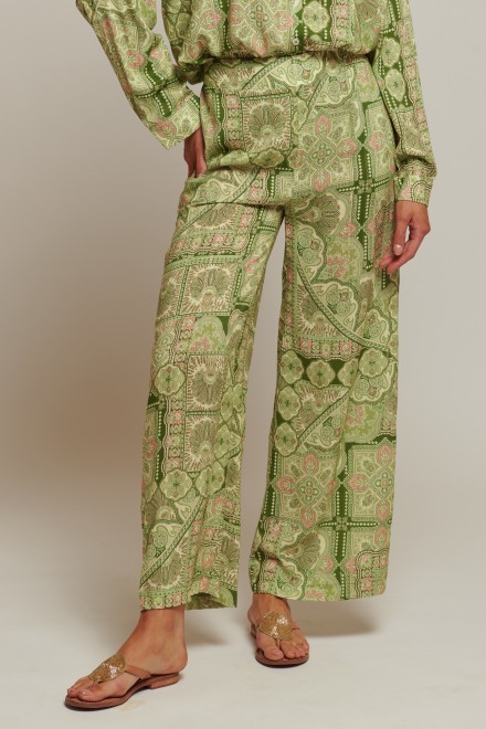 PANTALONE FOULARD VERDE