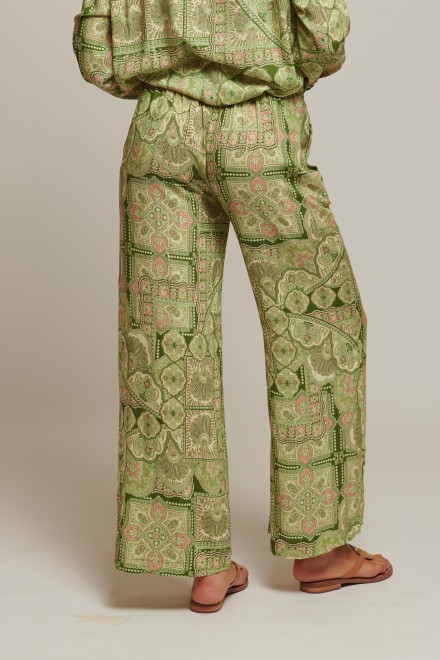 PANTALONE FOULARD VERDE