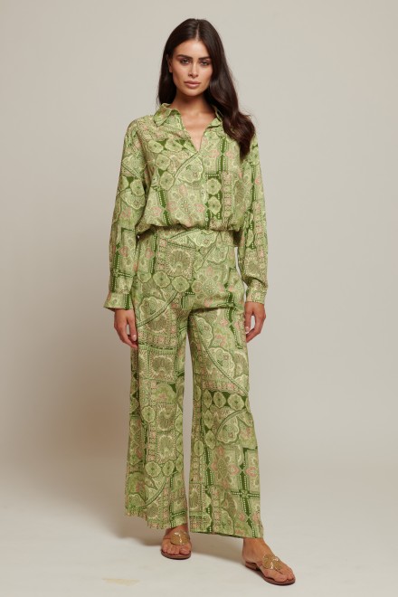 PANTALONE FOULARD VERDE