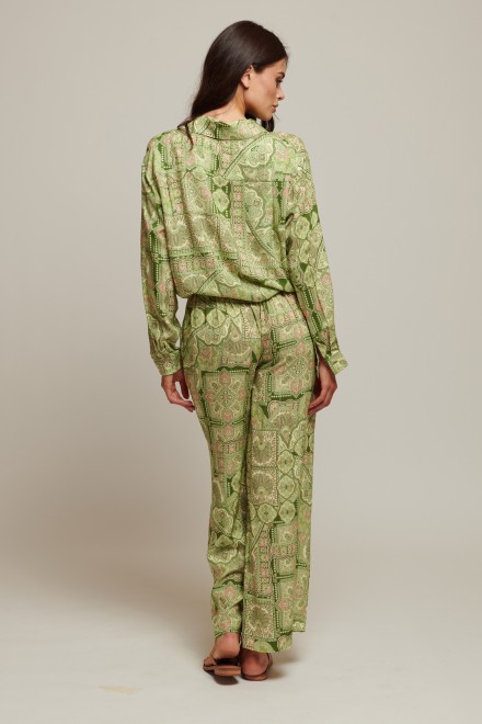 PANTALONE FOULARD VERDE