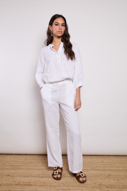 PANTALONE LINO BIANCO