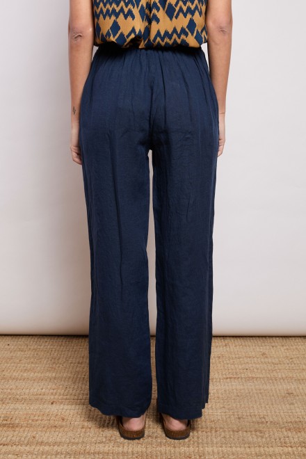 PANTALONE LINO BLU